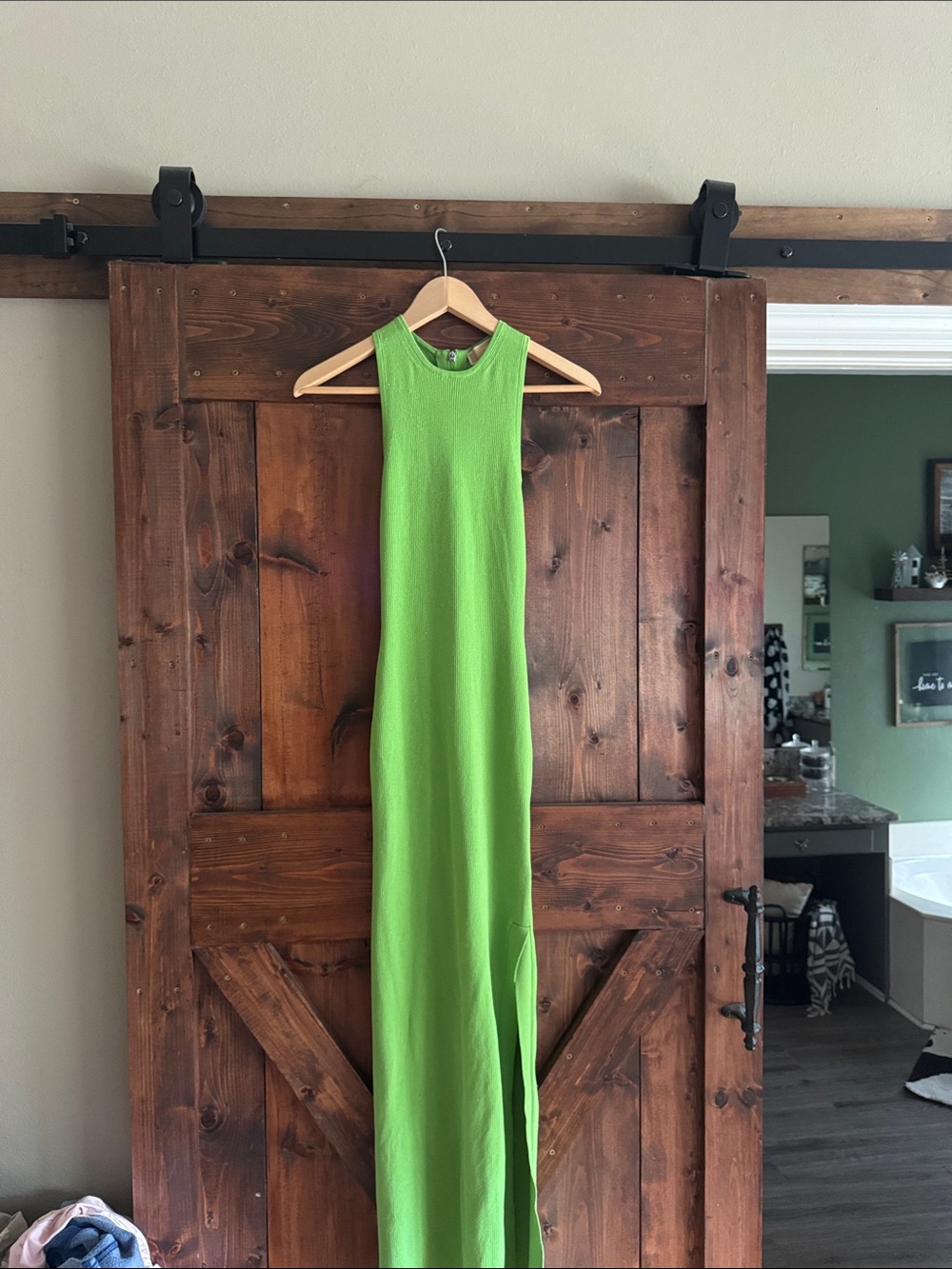 Michael Kors Neon Green Sleeveless Maxi Dress
